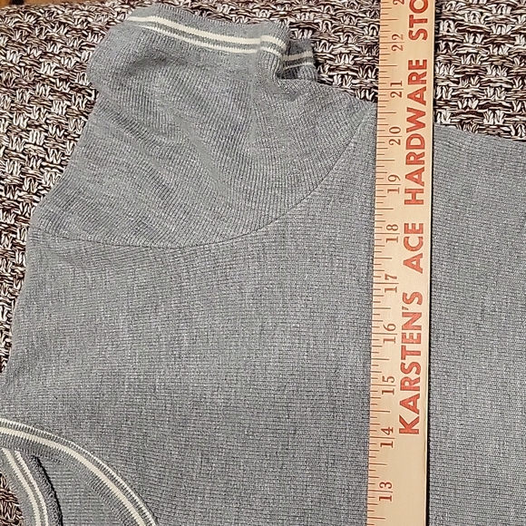 Vintage GAP Sporty V-neck 100% Cotton Sweater Womens Large Gray Cream Trim - Picture 7 of 7